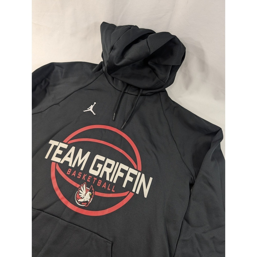 - Jordan Team Griffin Basketball Hooded Pullover Black Long Sleeve Size Medium